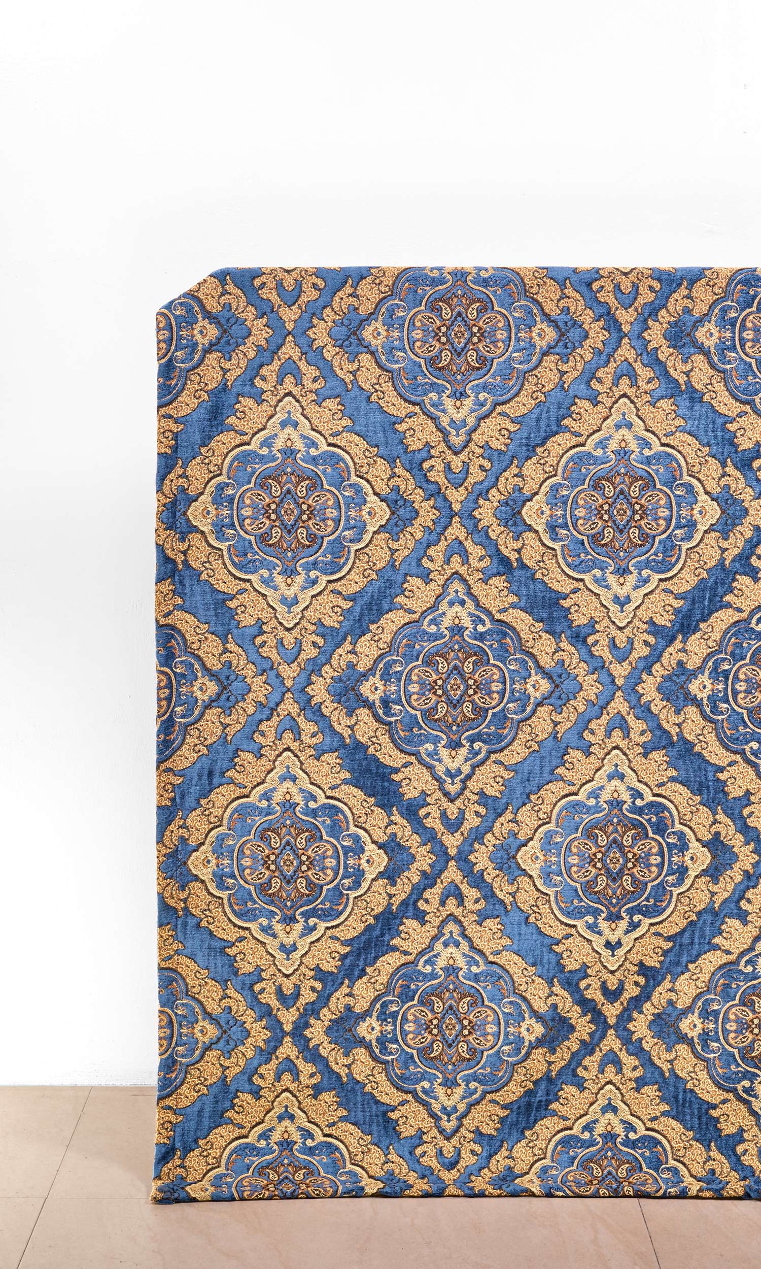 Damask Velvet Home Décor Fabric By the Yard (Beige/ Brown/ Blue)