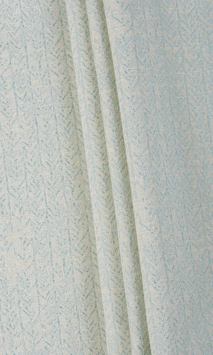 Herringbone Poly-Cotton Fabric Material By the Yard (White/ Blue)