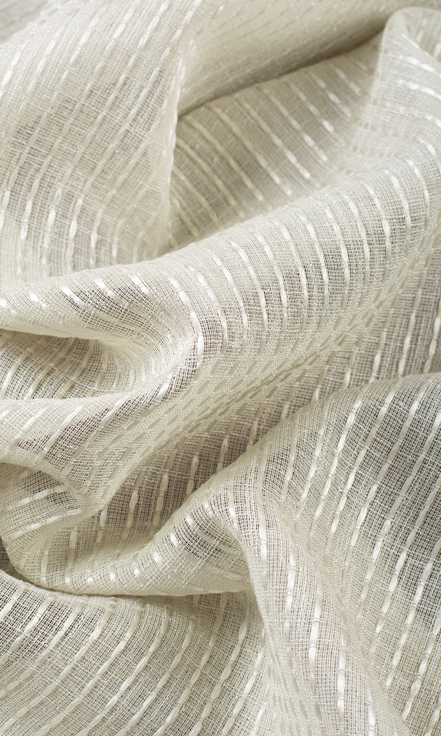 Striped Embroidery Sheer Fabric Sample for Roman Blinds & Shades (Gray)