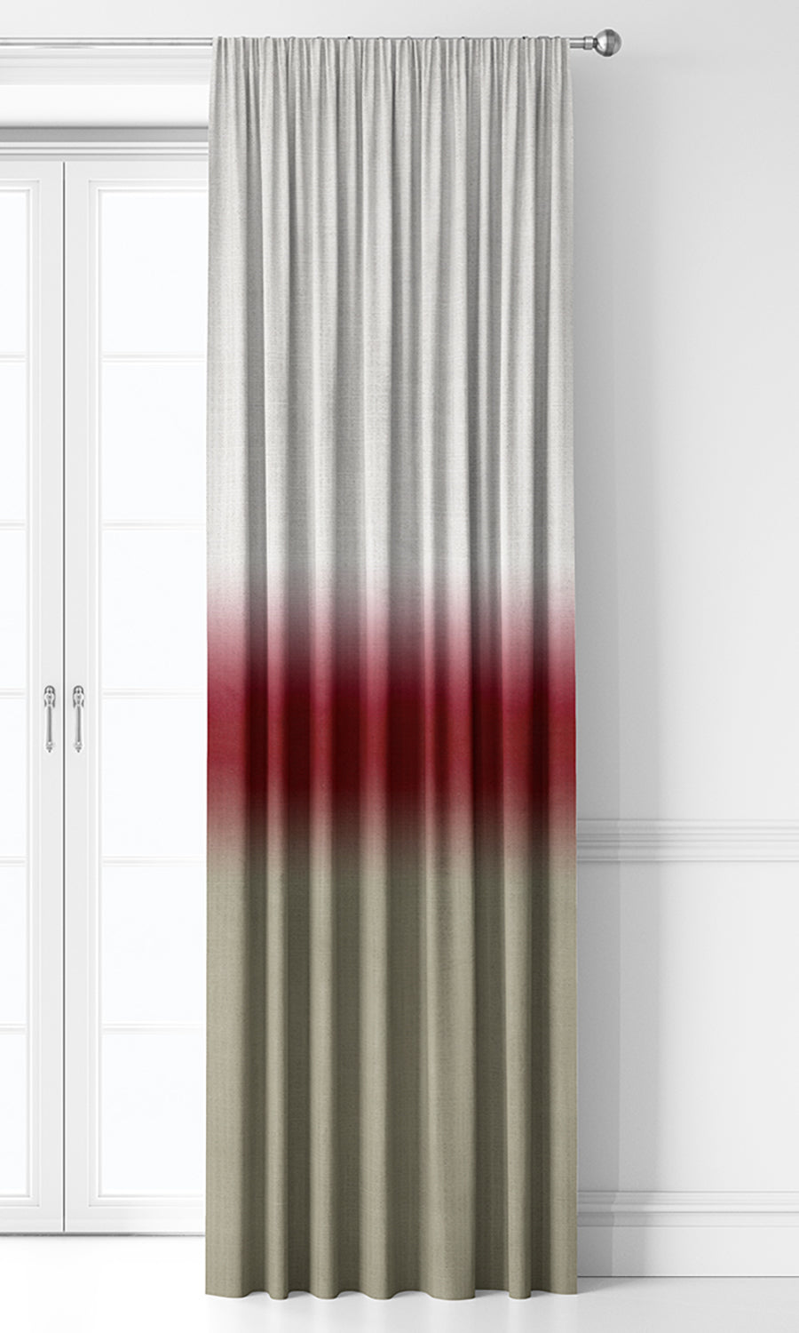 3-Tone Ombre Home Décor Fabric By the Yard (Red/ Stone Grey)