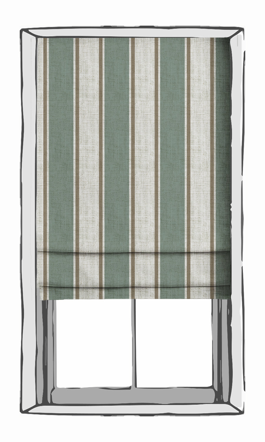 Striped Fabric Material By the Yard (Blue/ Brown/ White)