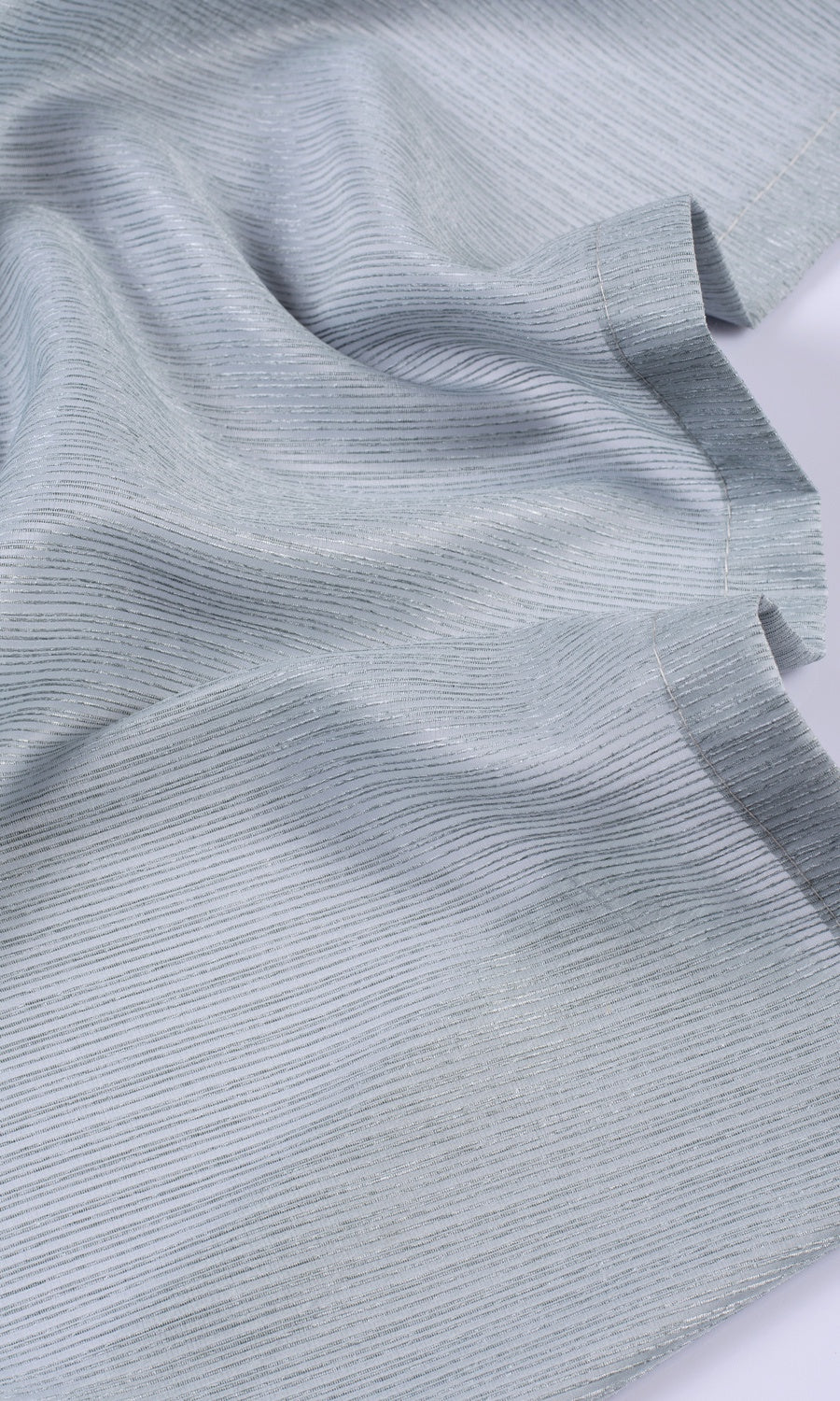 Striped Sheer Fabric Sample for Roman Blinds & Shades (Periwinkle Gray)
