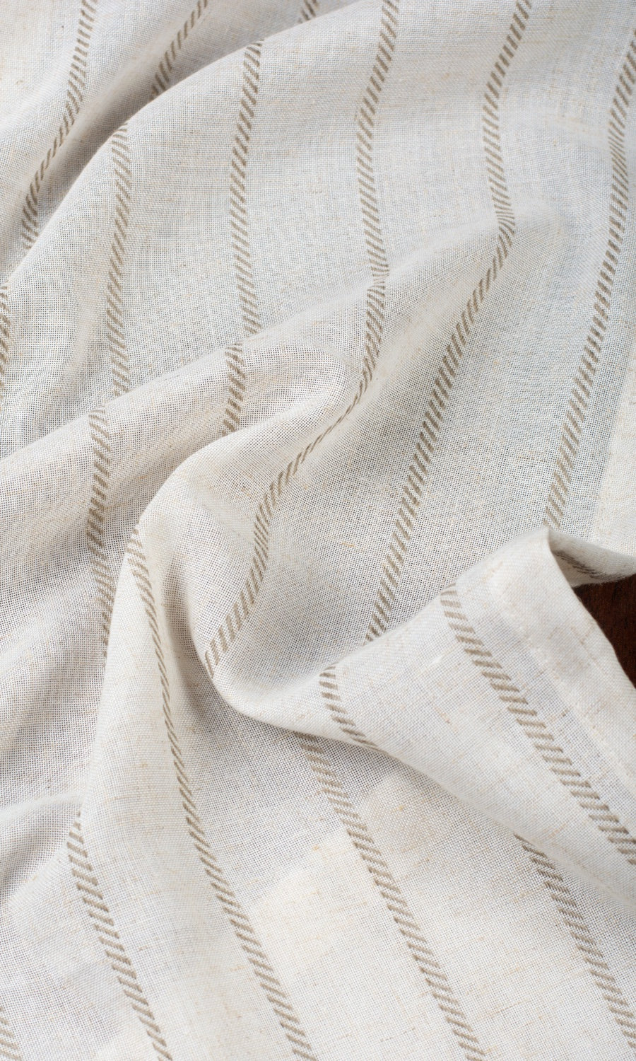Striped Sheer Fabric Sample for Roman Blinds & Shades (Cream/ Brown)