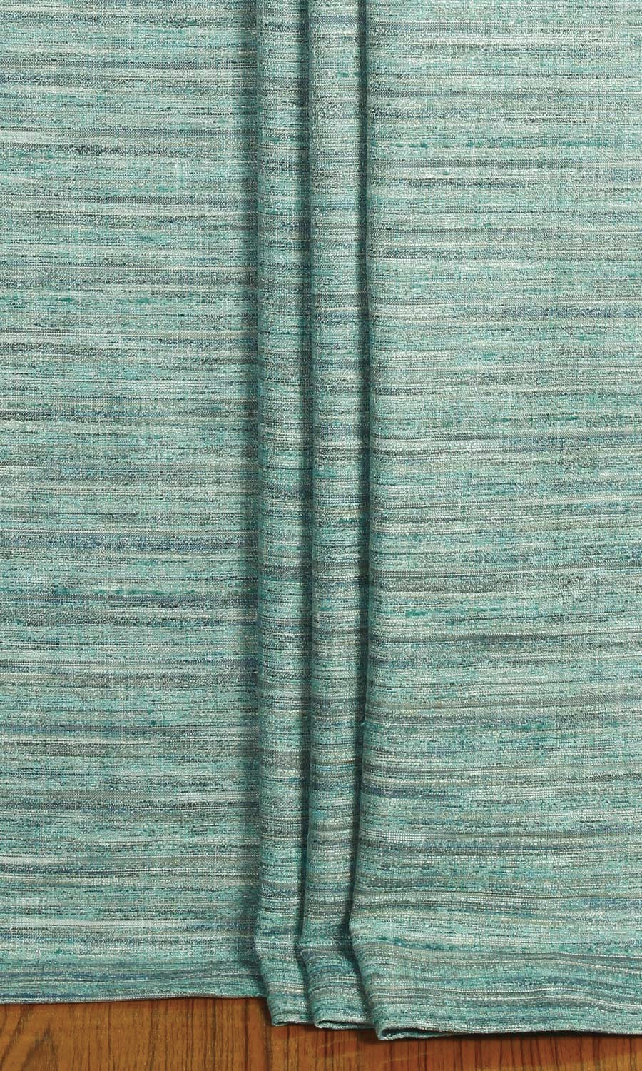 Faux Silk Textured Home Textile Fabric Material Sample (Blue-Green)