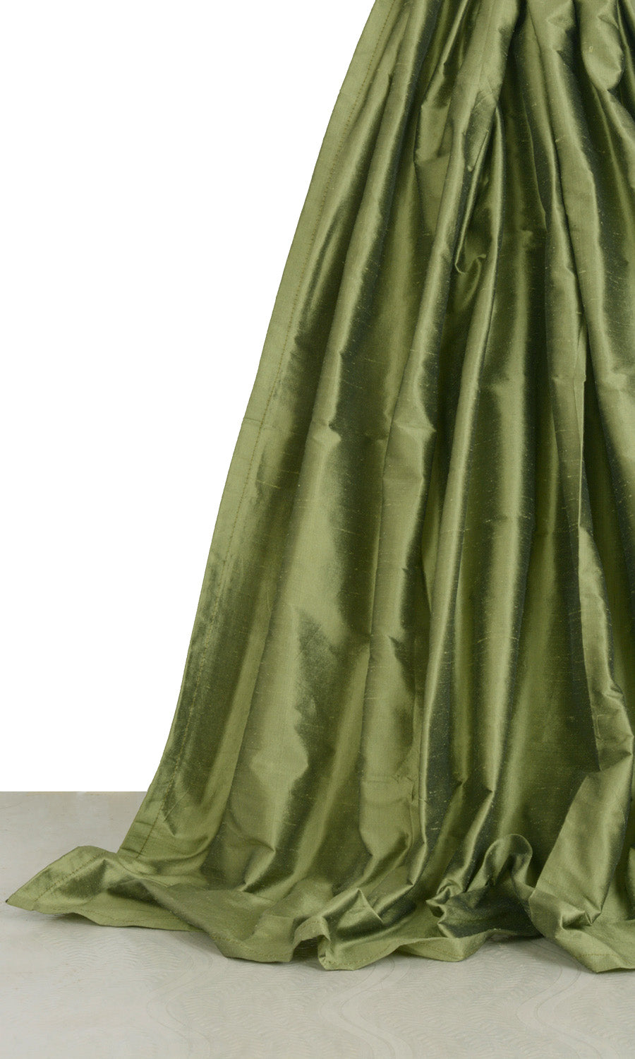 Shantung Silk Window Treatments Fabric By the Yard (Olive Green)