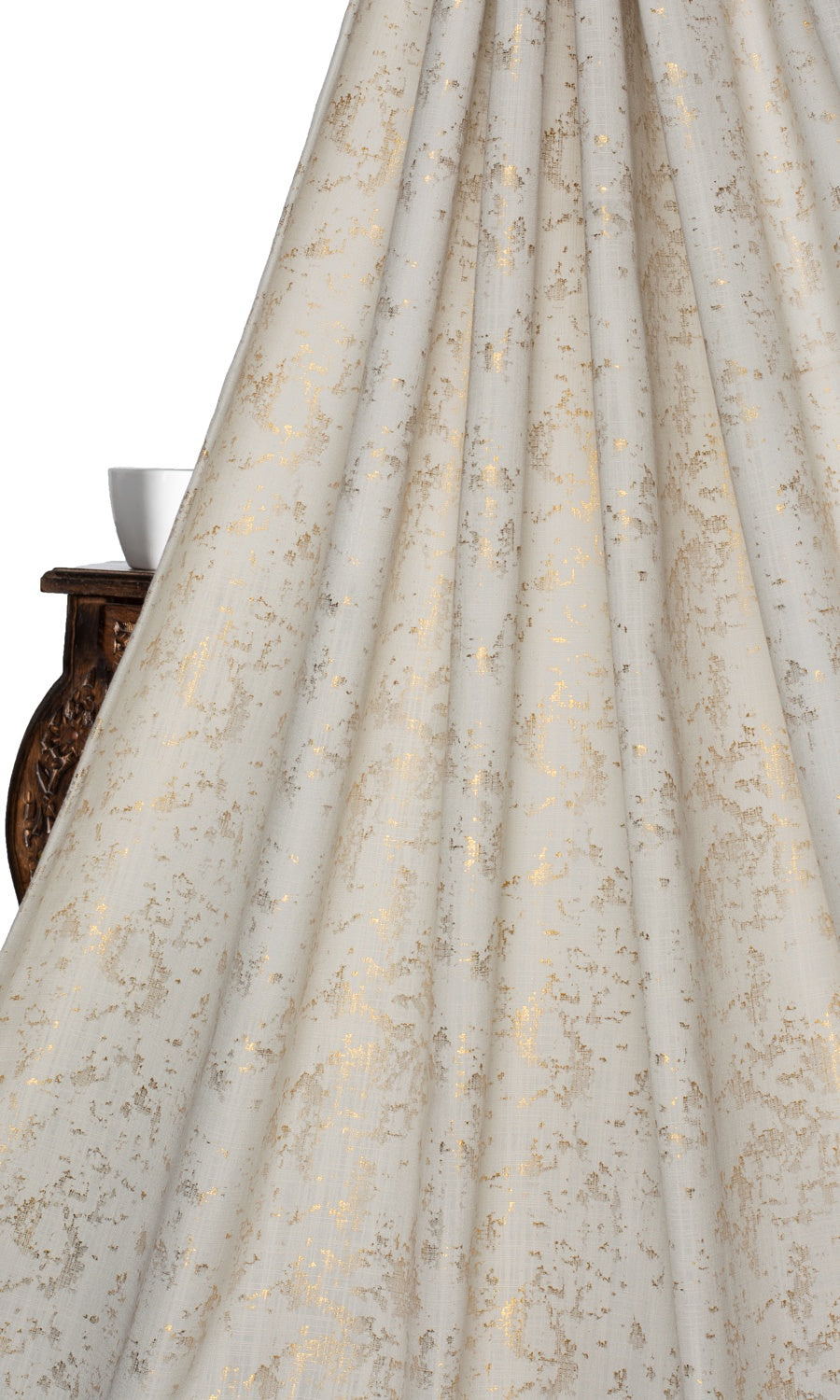 Metallic Abstract Home Textile Fabric Material Sample (Beige/ Golden)