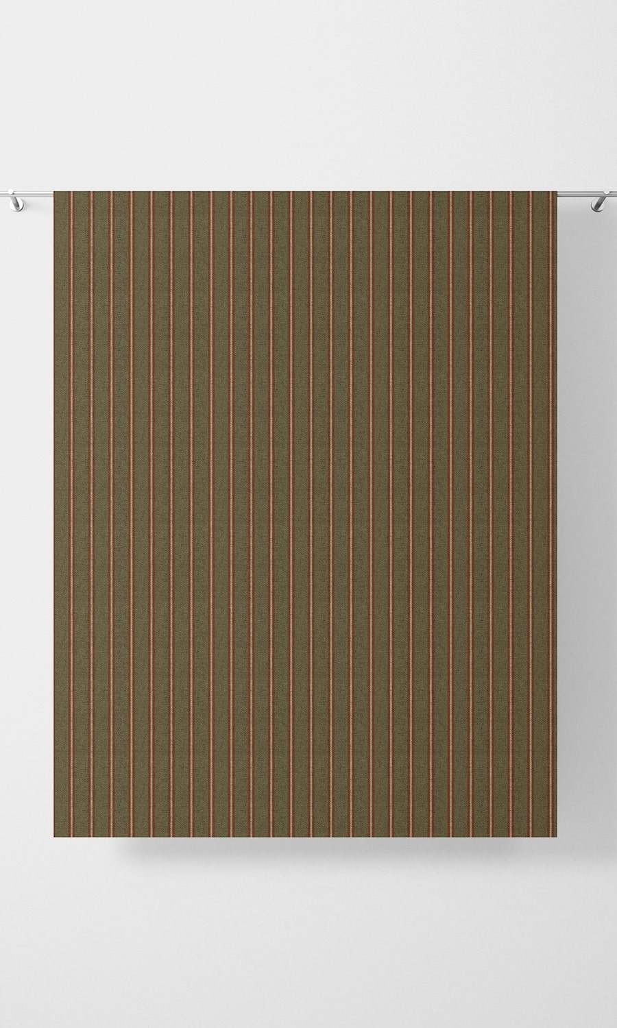 Striped Home Décor Fabric By the Yard (Green & Red)