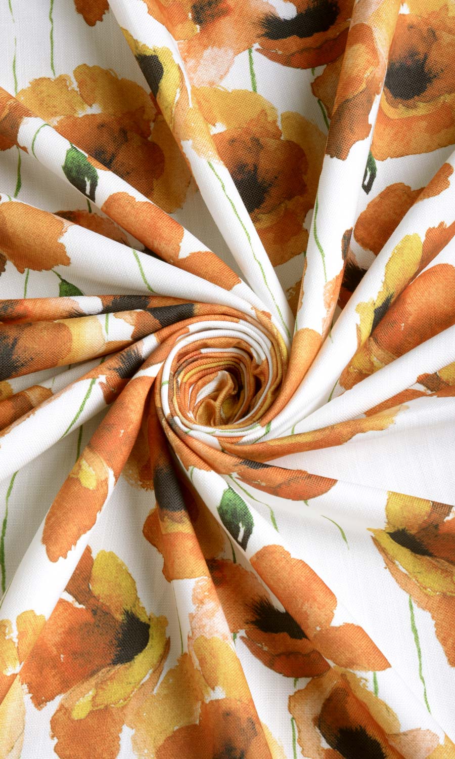 Floral Print Fabric By the Yard for Curtains & Drapes (Orange/ Yellow)