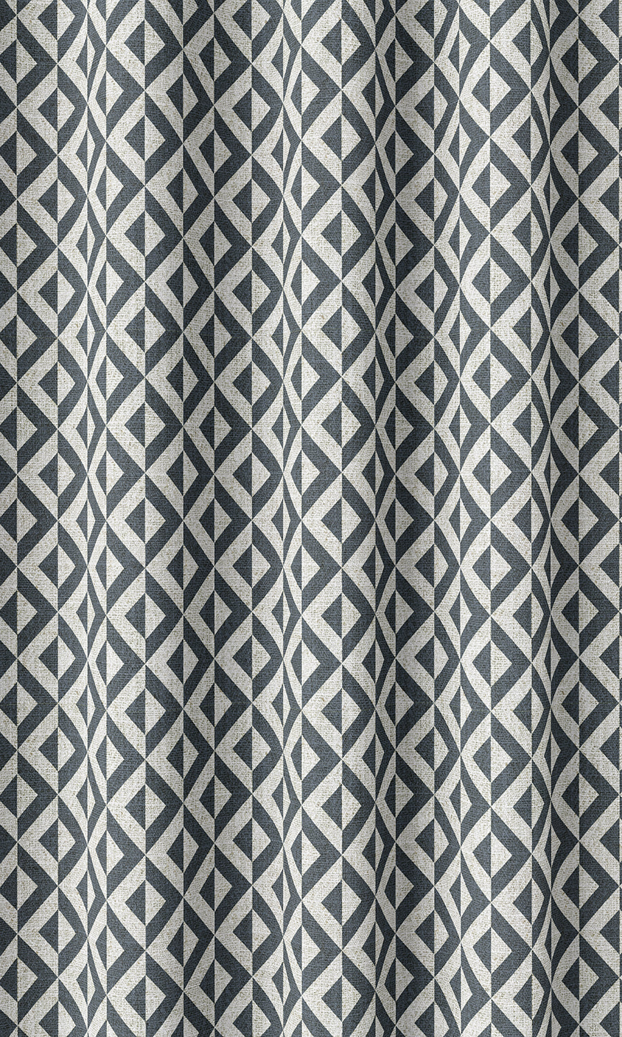 Geometric Home Décor Fabric By the Metre (Petrol Blue/ White)