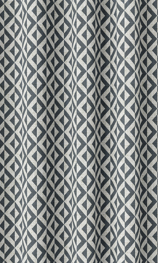 Geometric Roman Blinds (Petrol Blue/ White)