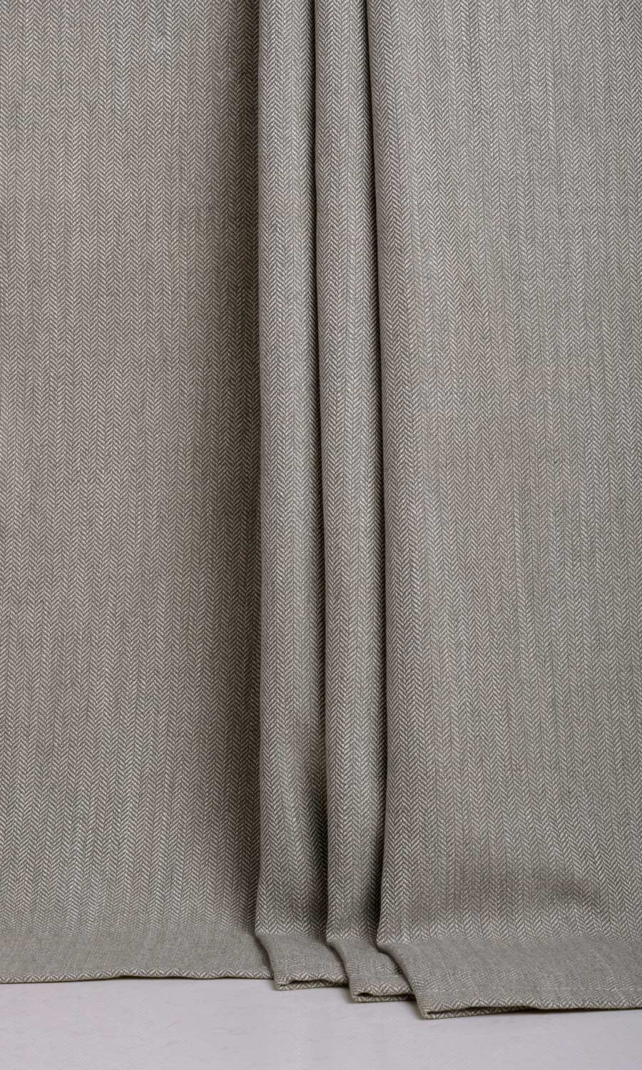 Herringbone Textured Fabric By the Yard for Curtains & Drapes (Deep Gray)