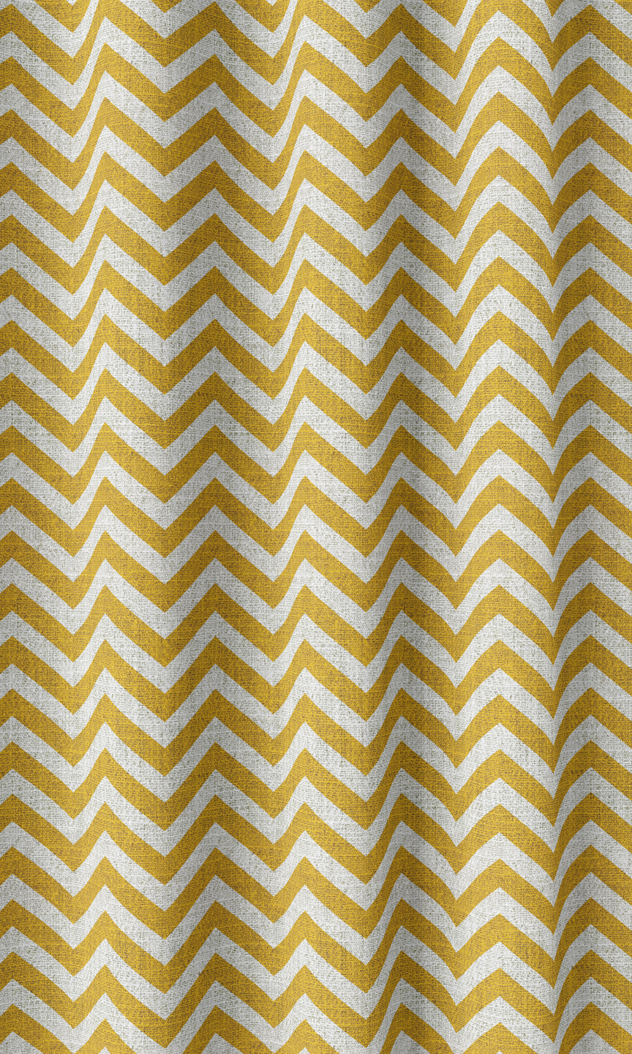 Chevron Print Home Décor Fabric By the Metre (Deep Yellow/ White)