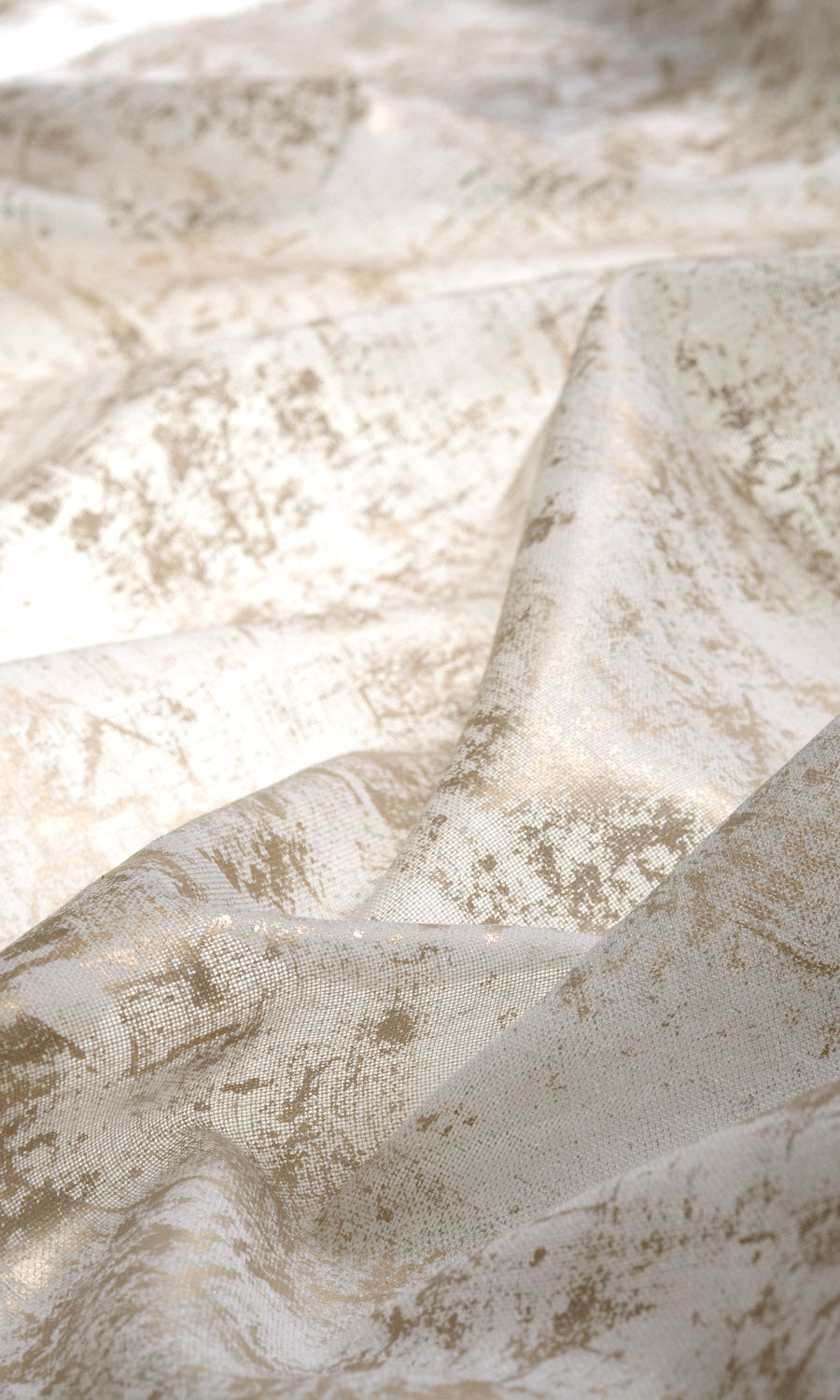 Sheer Fabric Material By the Yard (White/ Metallic Golden)