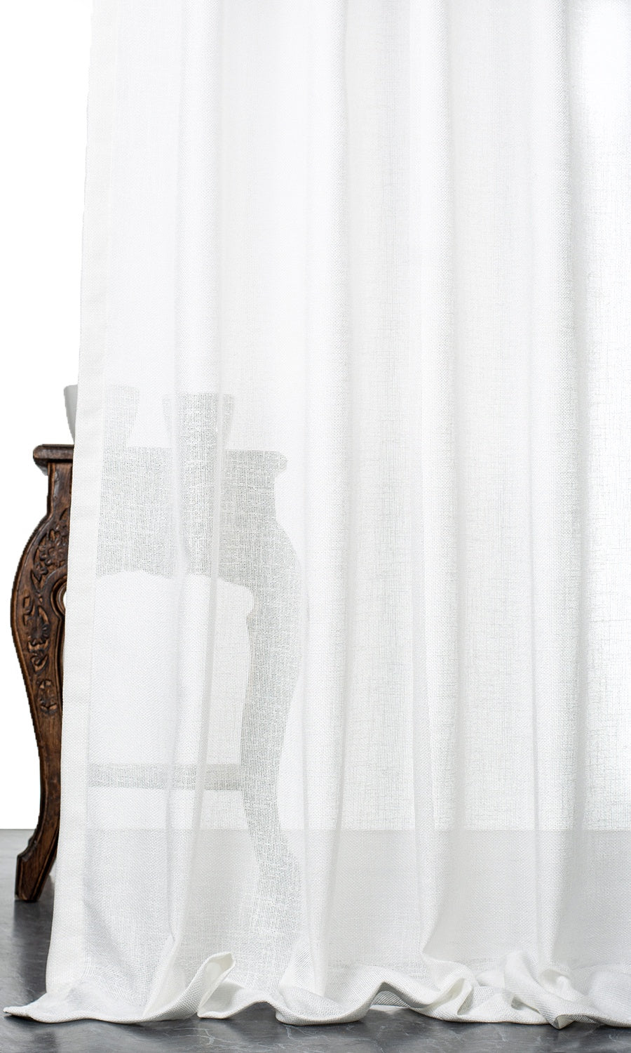 Textured Sheer Window Treatments Fabric By the Yard (White)