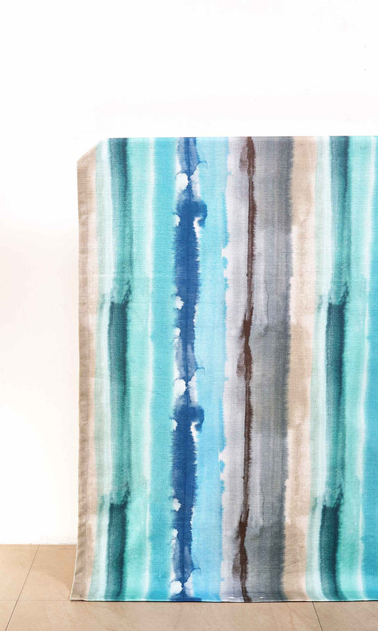 Cotton Printed Blinds (Blue/ Gray/ Brown)