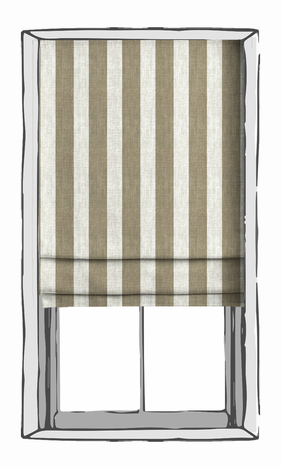Striped Print Window Treatments Fabric Sample (Beige/ White)