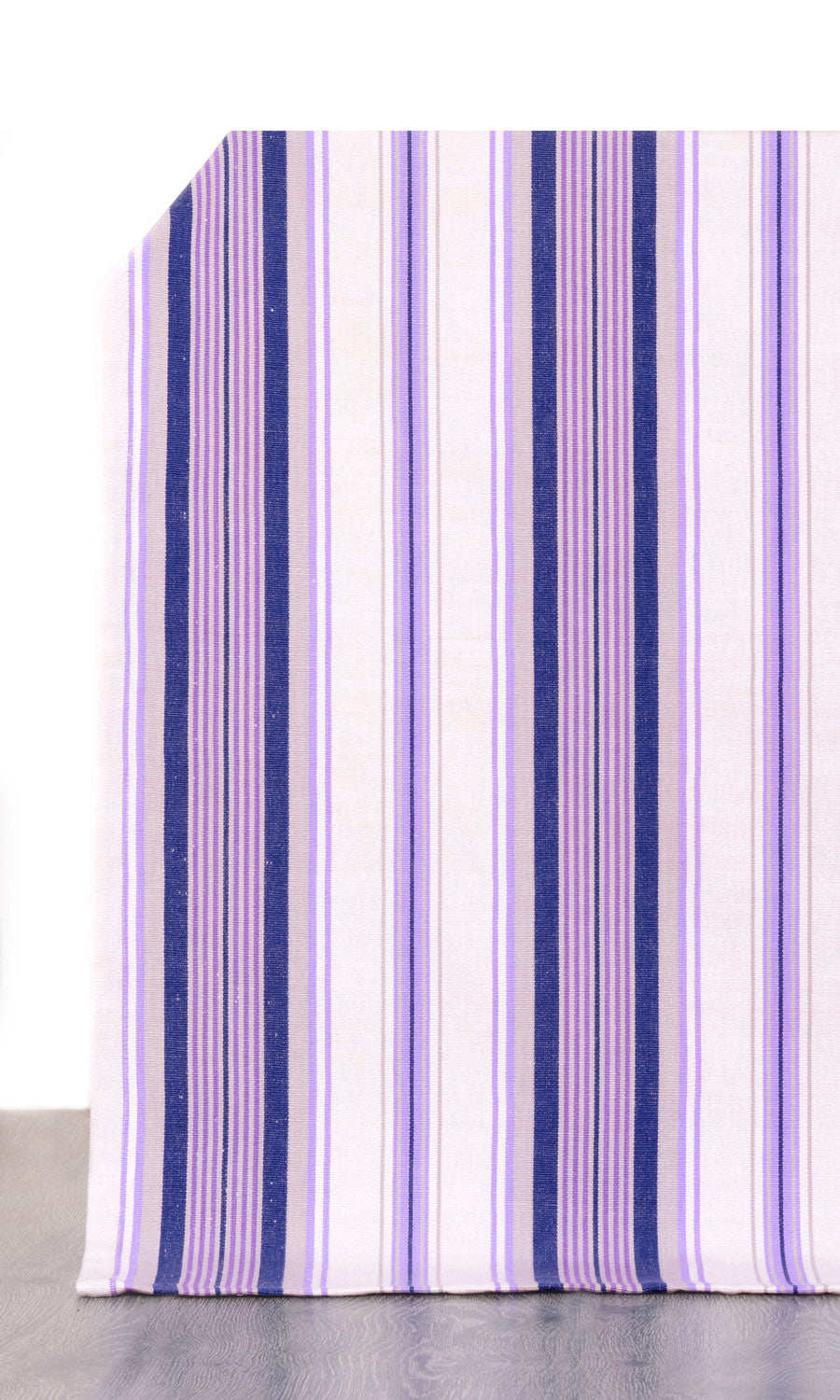 Striped Cotton Home Décor Fabric By the Yard (Violet/ White)