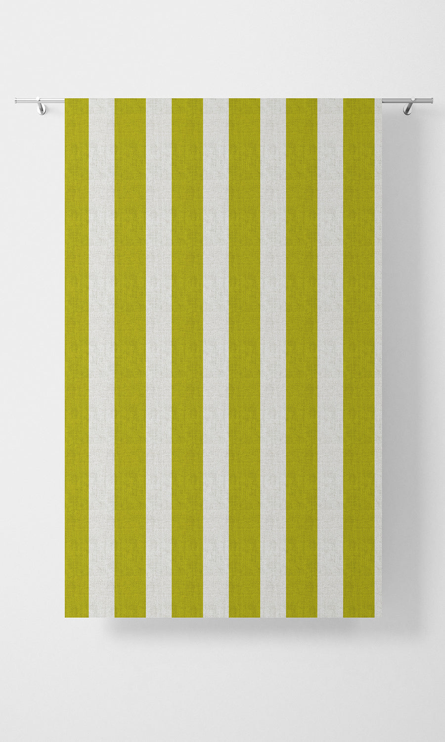 Striped Fabric Material By the Metre (Apple Green/ White)
