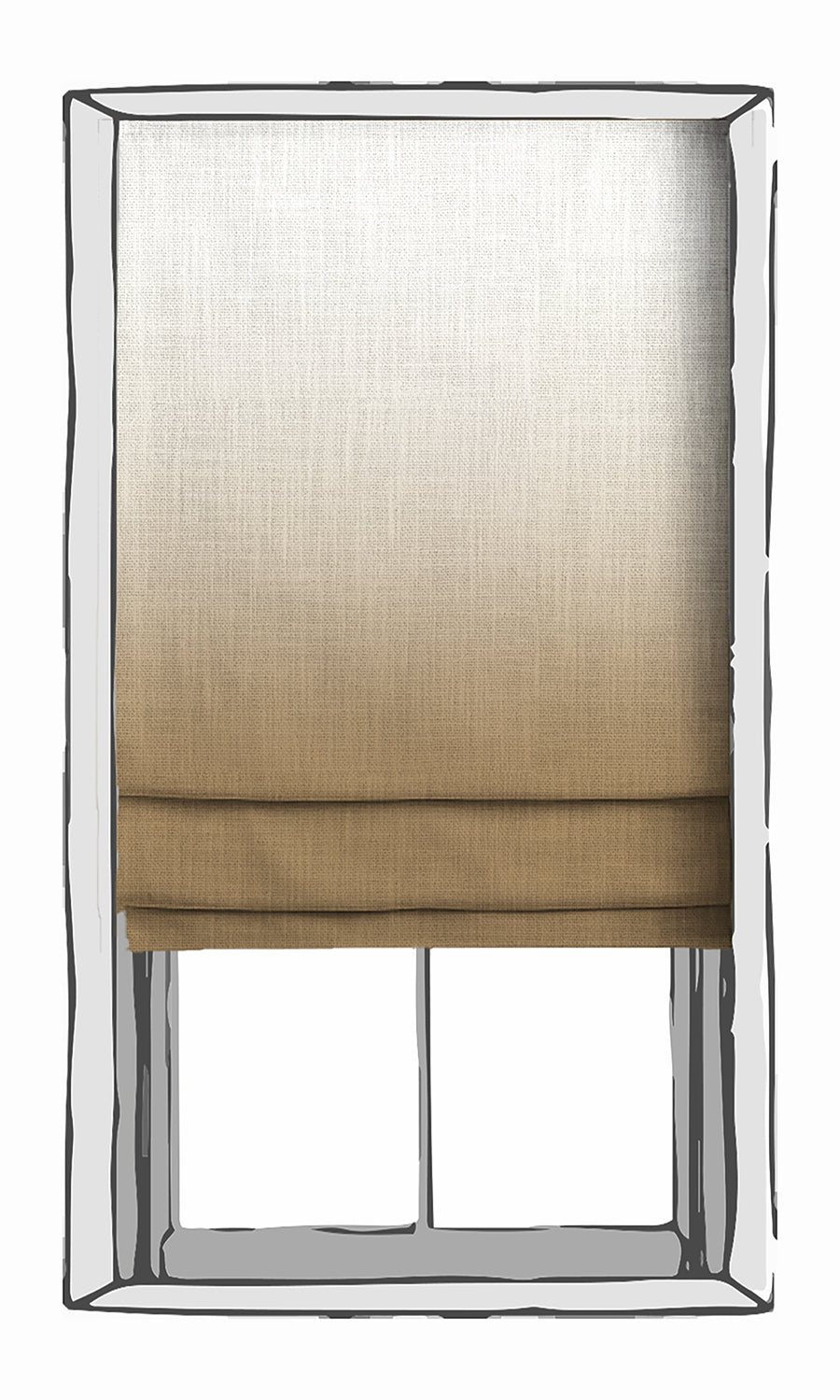 2-Tone Ombre Window Treatments Fabric By the Yard (Brown)