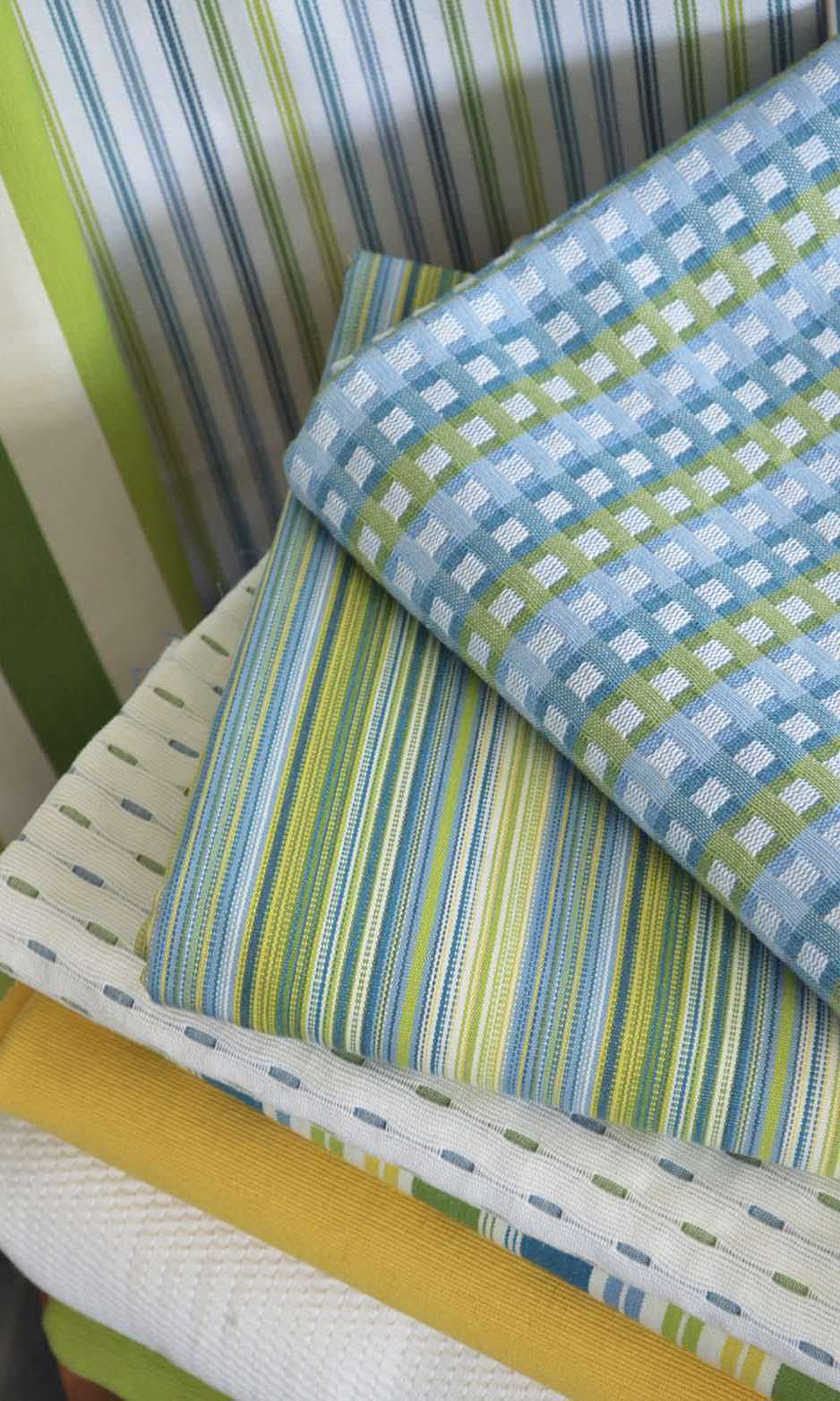 Cotton Window Treatments Fabric By the Metre (Blue/ Green)