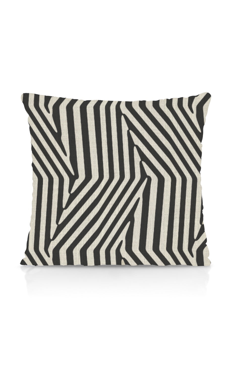 Geo Print Home Textile Fabric Material By the Metre (Black/ Ivory)