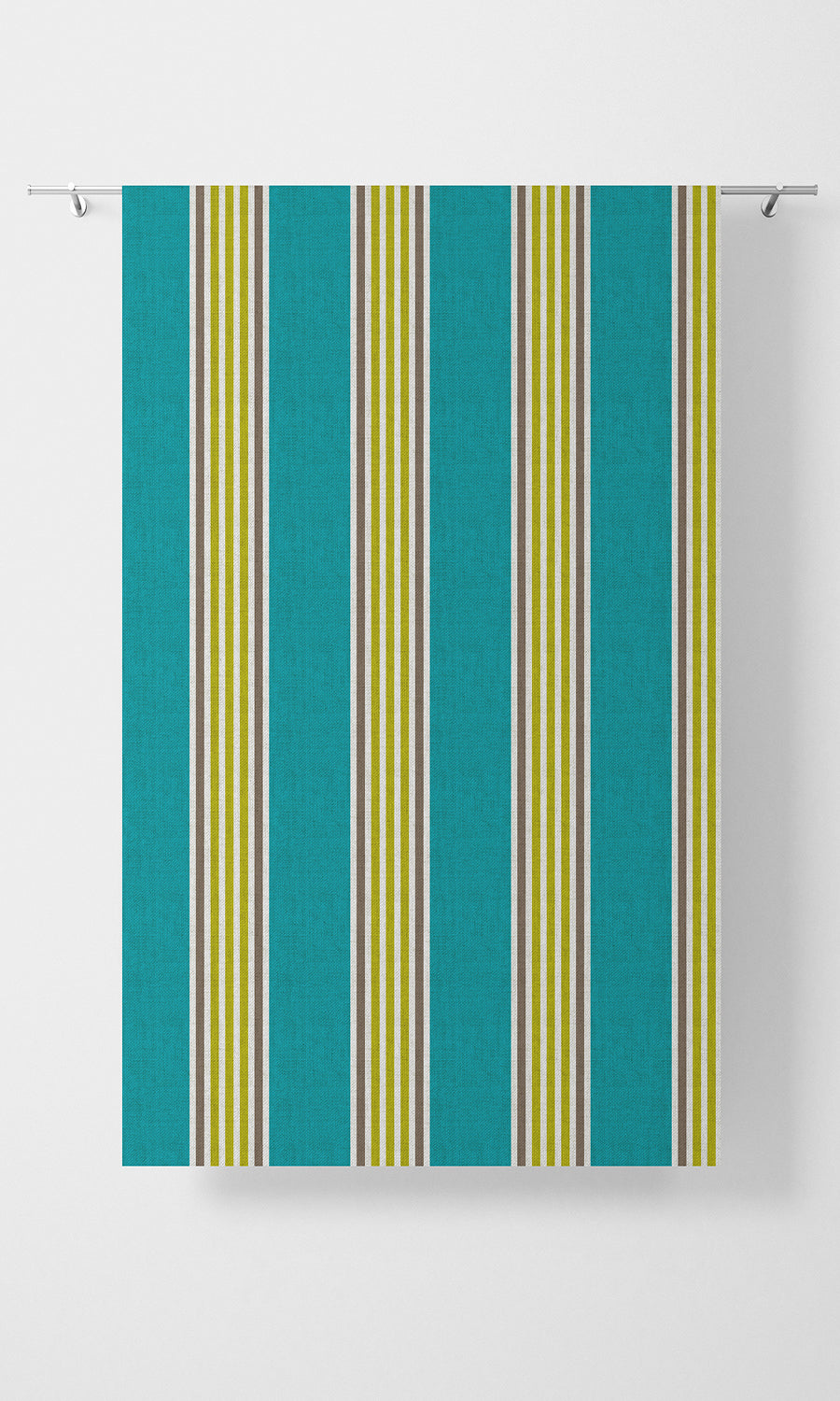 Modern Striped Fabric Material By the Metre (Blue/ Green)