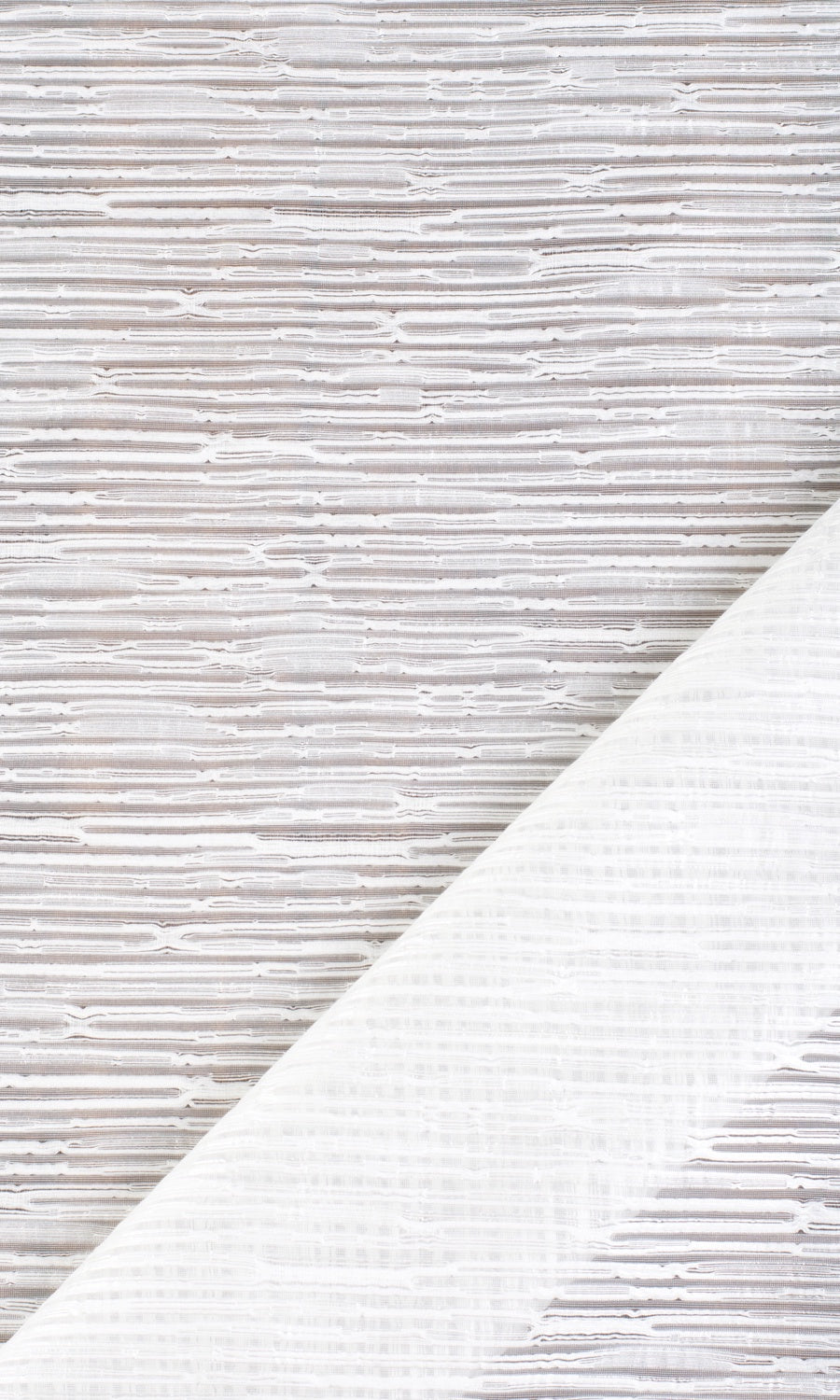 Textured Sheer Fabric Material By the Yard (White)