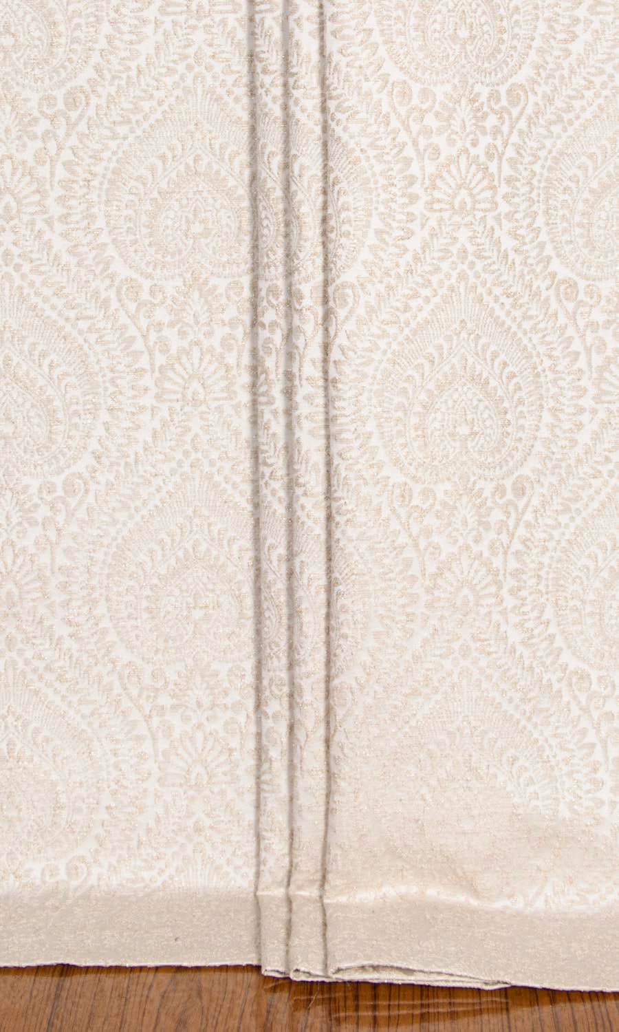 Textured Floral Home Textile Fabric Material By the Yard (Cream/ Beige)