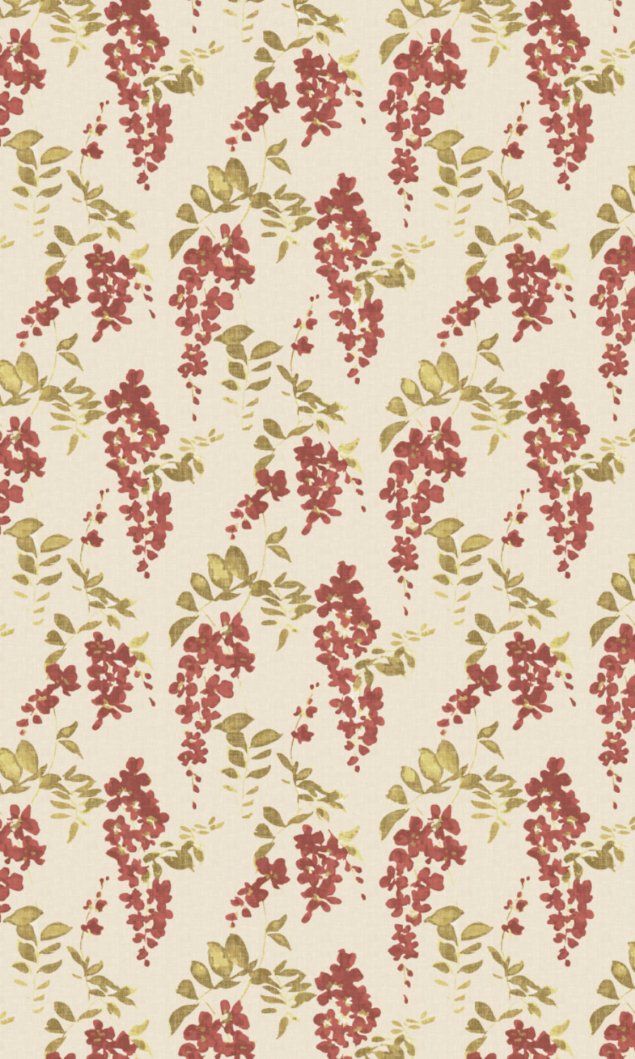 Dimout Floral Home Textile Fabric Material By the Yard (Red/ Green/ Pale Grey)