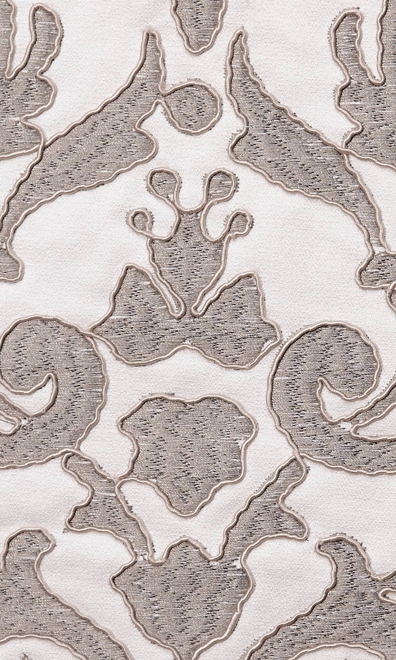 Damask Home Textile Fabric Material By the Yard (White/ Grey)
