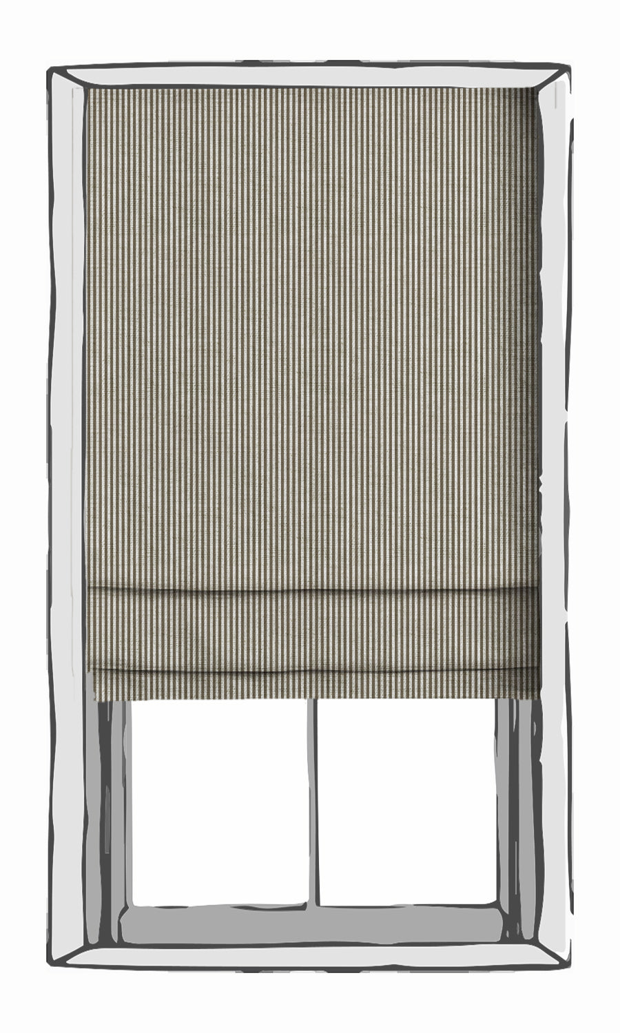 Striped Fabric Material By the Yard (Tan Brown/ White)