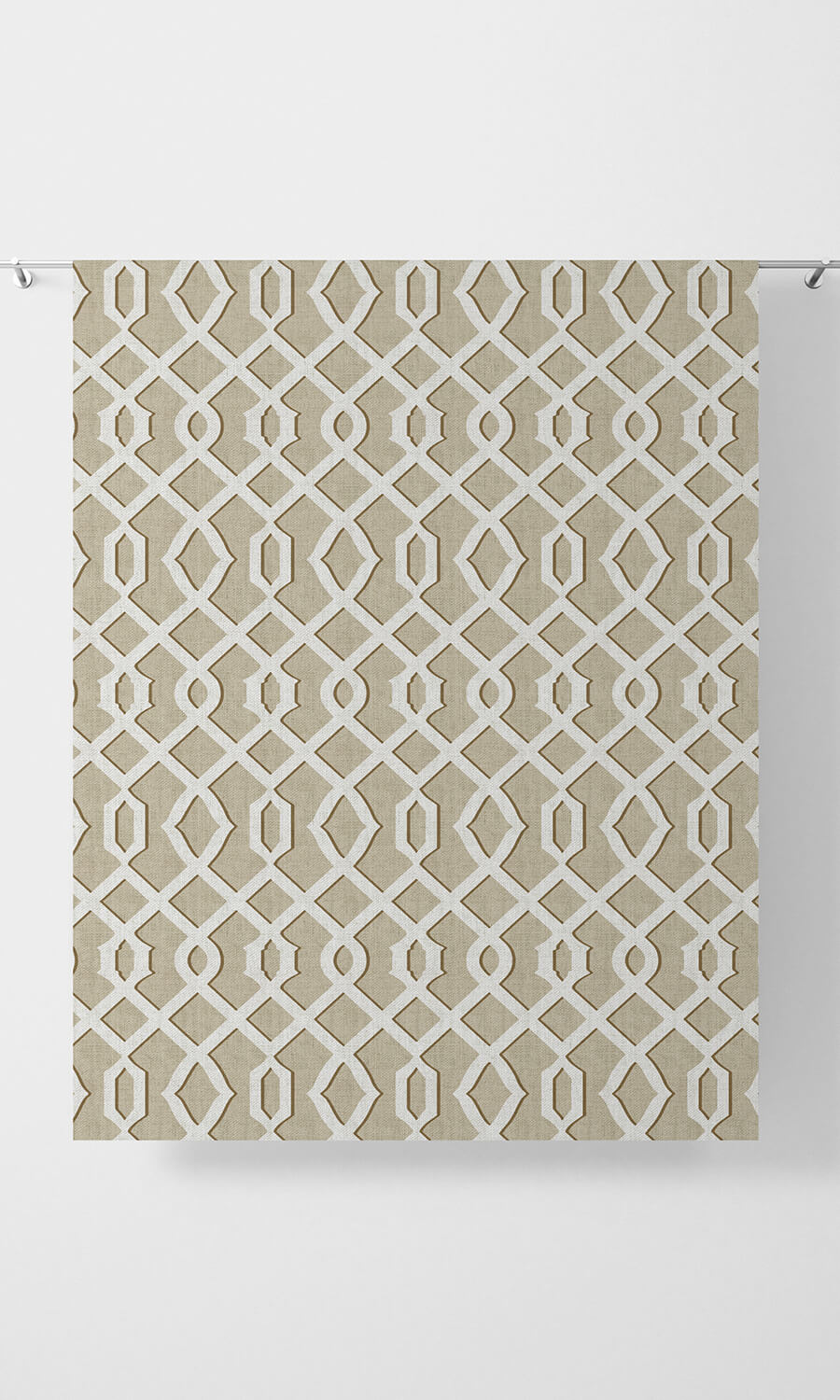 Trellis Patterned Home Décor Fabric By the Metre (Beige & White)