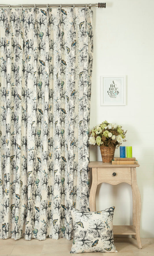 Butterfly Print Cotton Home Décor Fabric By the Metre (Yellow)