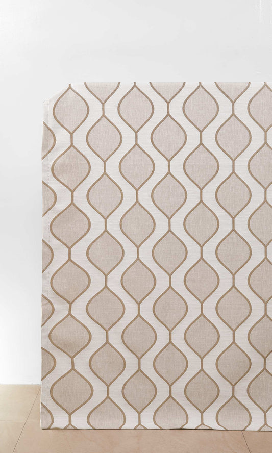 Ogee Print Roman Shades (Gray/ Brown)