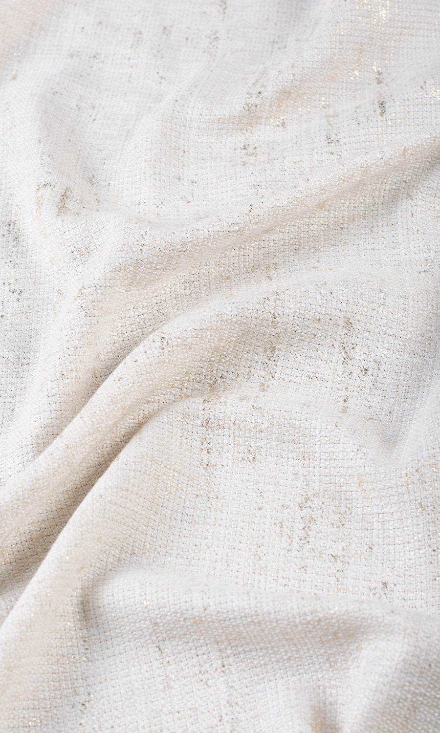 Metallic Accents Home Textile Fabric Material Sample (Cream/ Golden)