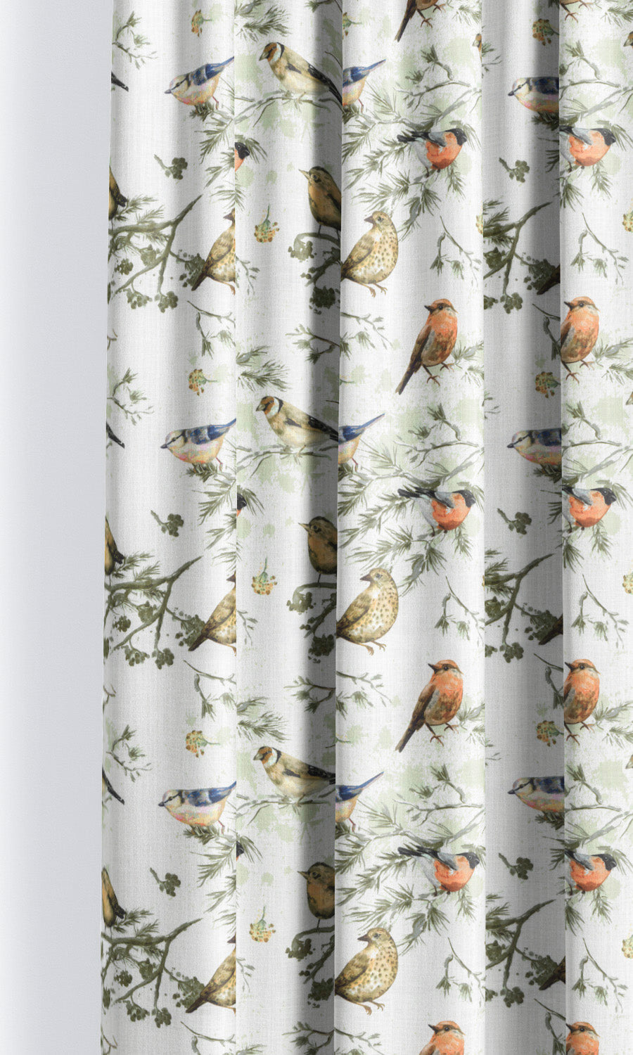 Bird-Print Cotton Home Décor Fabric Sample (Yellow/ Orange/ White)