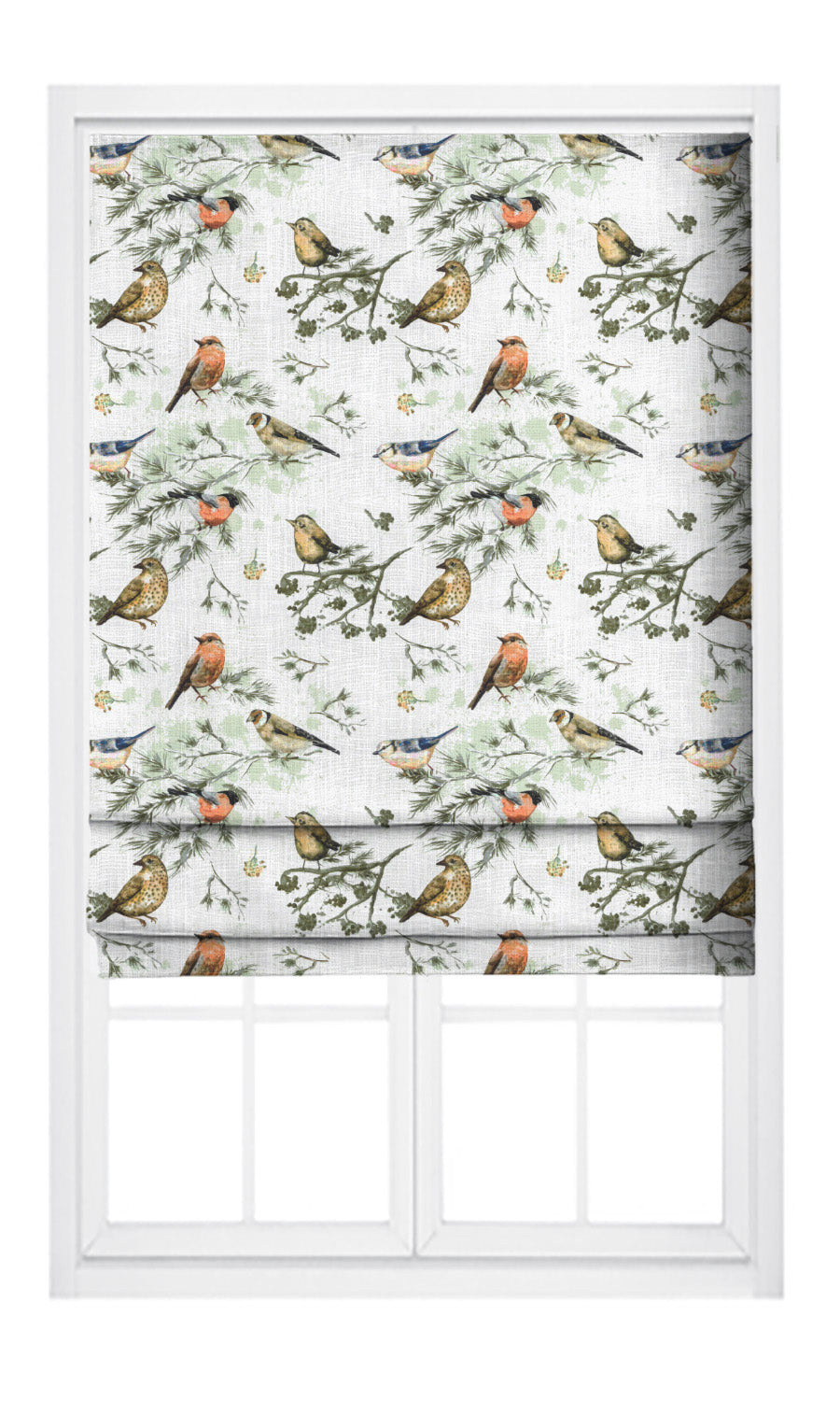 Bird-Print Cotton Home Textile Fabric Material By the Yard (Yellow/ Orange/ White)