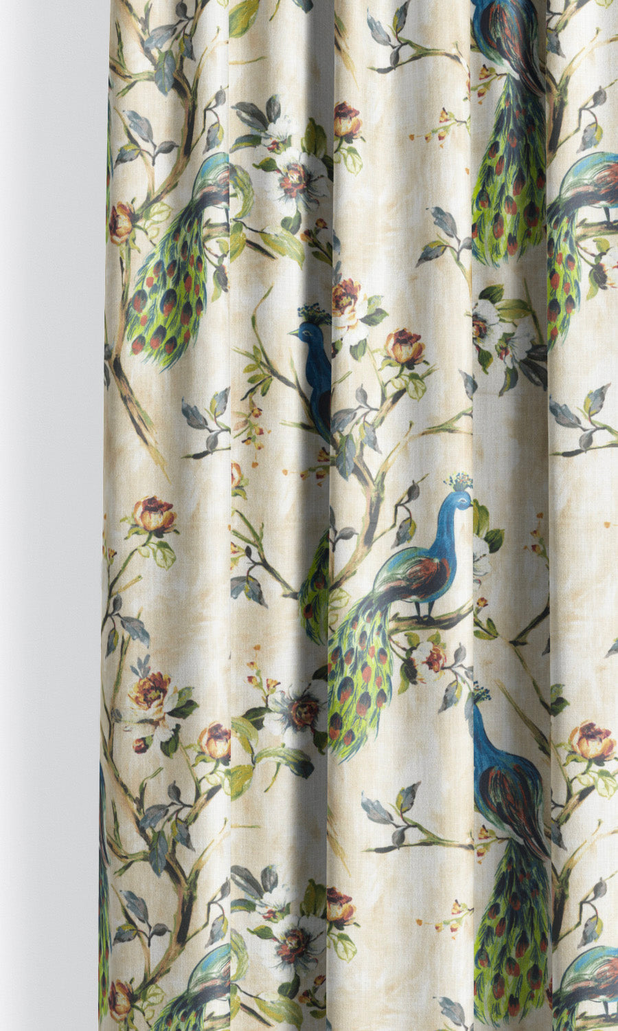 French Country Print Window Treatments Fabric By the Yard (Blue/ Green)