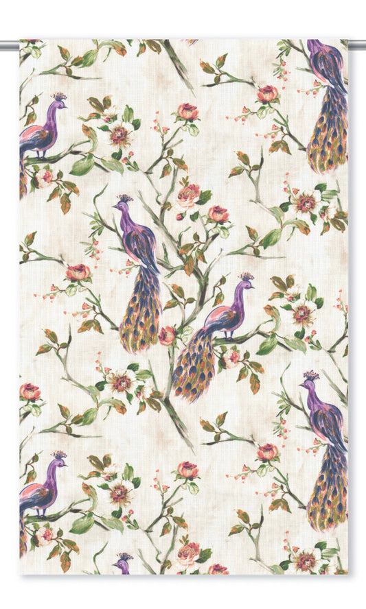 French Country Print Home Décor Fabric Sample (Orange/ Green/ Purple)