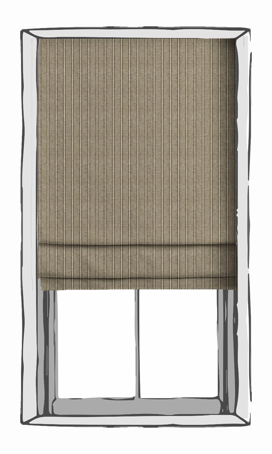 Modern Striped Print Window Treatments Fabric By the Yard (Brown & Beige)
