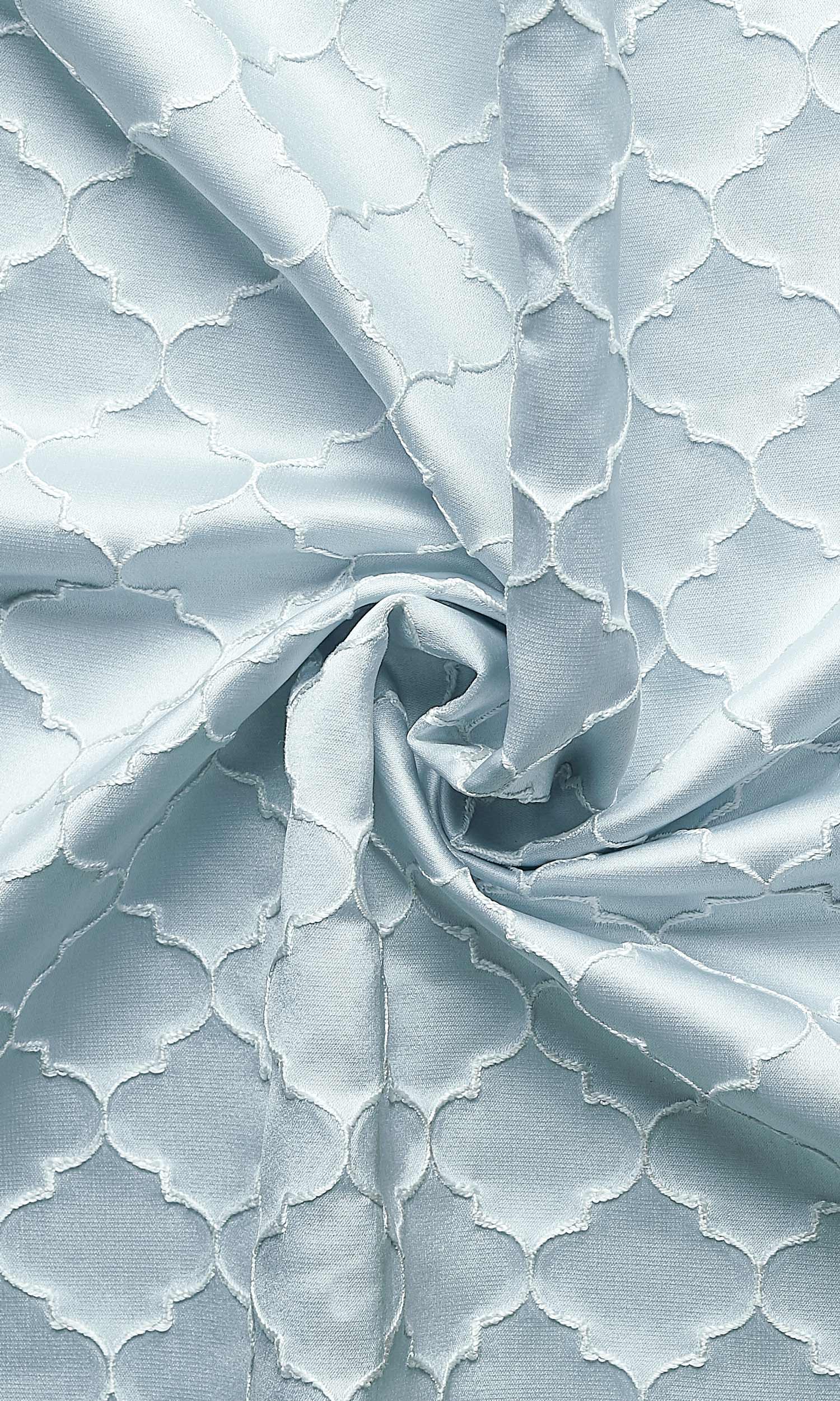 Silk Blend Window Treatments Fabric By the Yard (Pastel Blue)