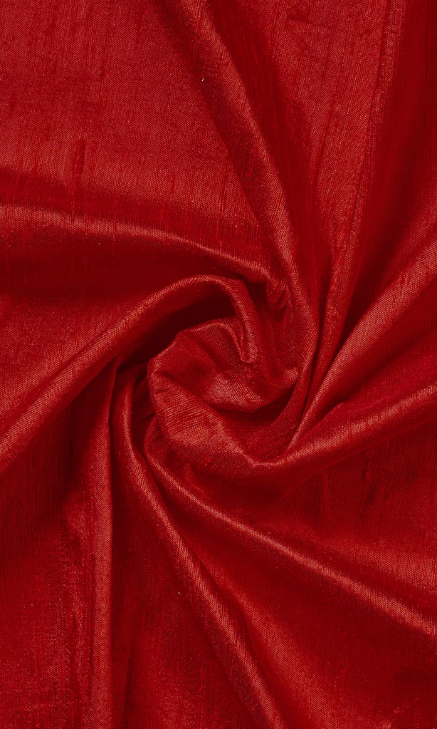 Pure Silk Home Décor Fabric By the Yard (Red)
