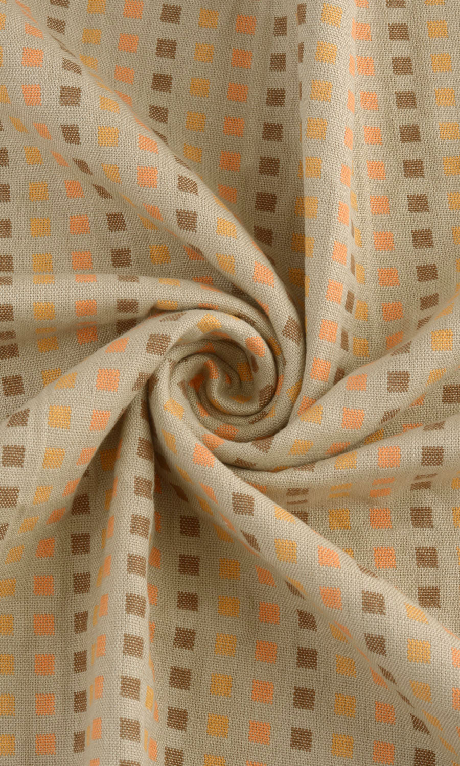 Cotton Window Treatments Fabric Sample (Beige/ Grey)