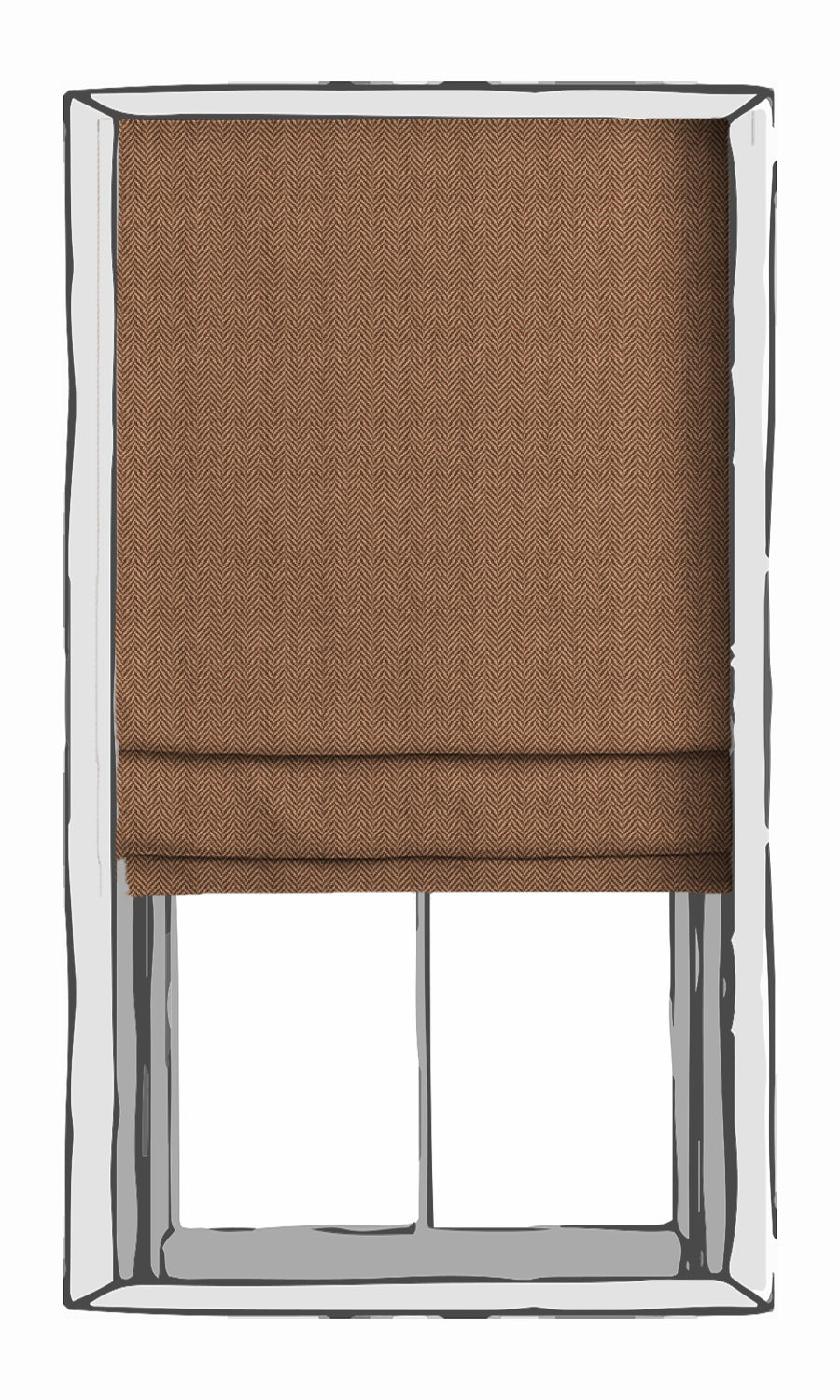 Herringbone Textured Window Treatments Fabric By the Yard (Red/ Orange)