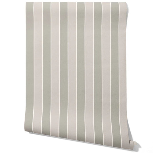 Neutral Geometric Striped Traditional Wallpaper (Grey/ Beige/ Taupe)