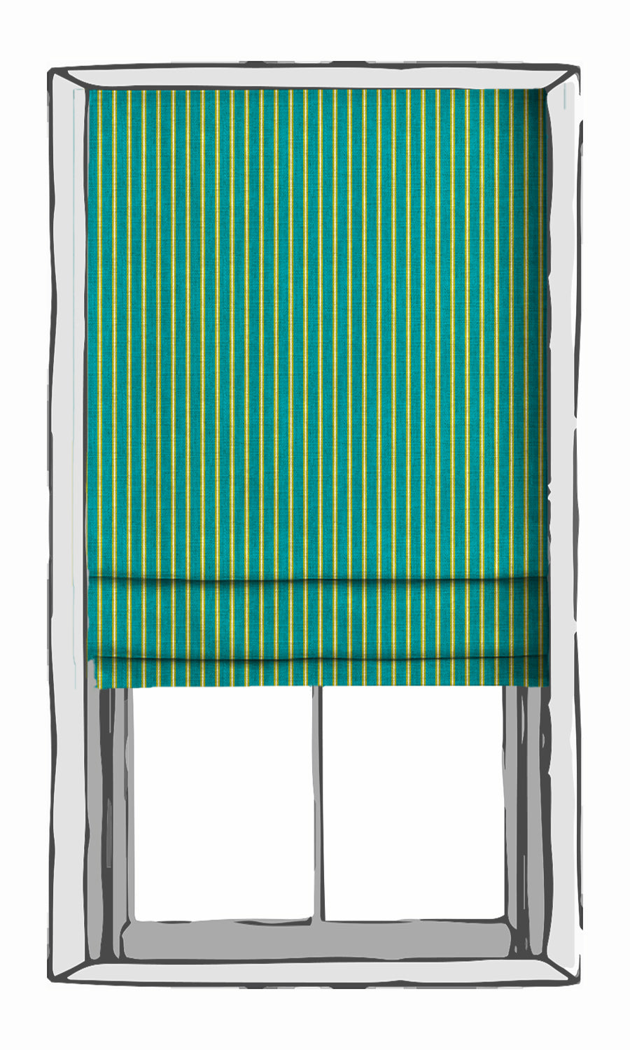 Striped Print Window Treatments Fabric Sample (Blue/ Green)