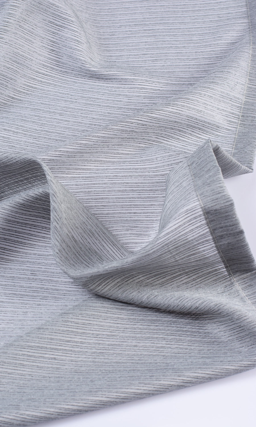 Striped Sheer Home Décor Fabric By the Yard (Silver Grey)