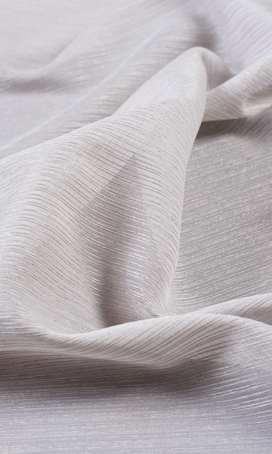Striped Semi-Sheer Fabric Sample for Roman Blinds & Shades (Silver Grey)