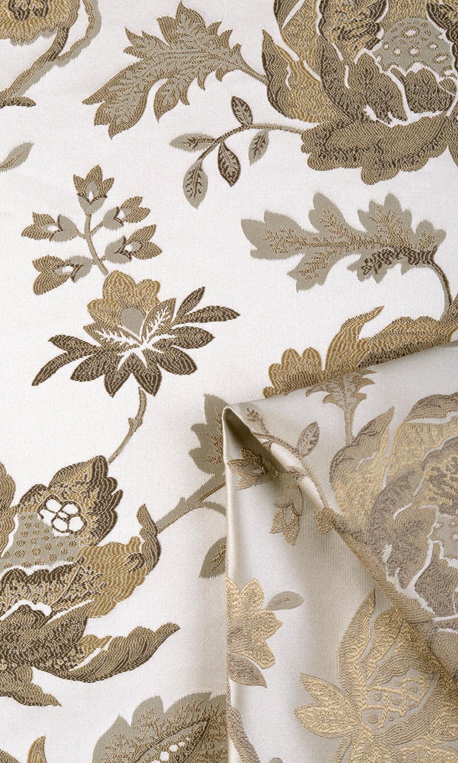 Floral Window Treatments Fabric Sample (Beige/ Brown)