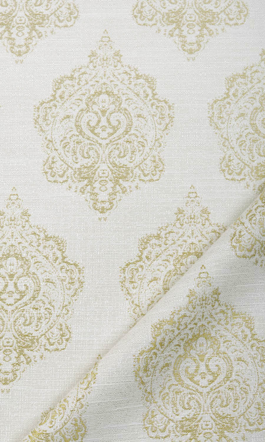Patterned Free Fabric Material Sample (Off White/ Green)